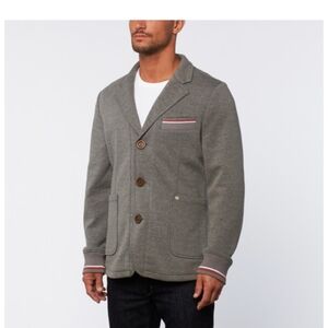 Men's NDK Grey Sport Blazer with Striped Accents